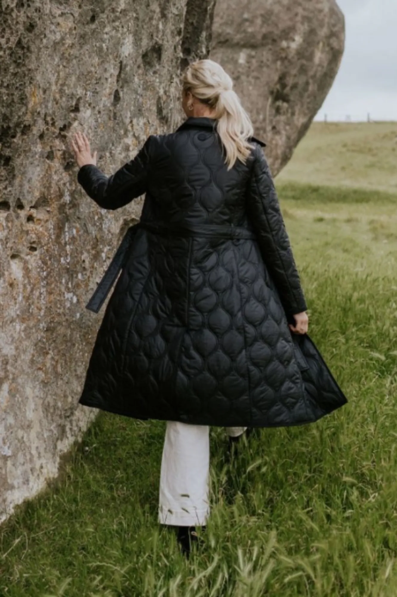 Lissy Quilted Coat - Black