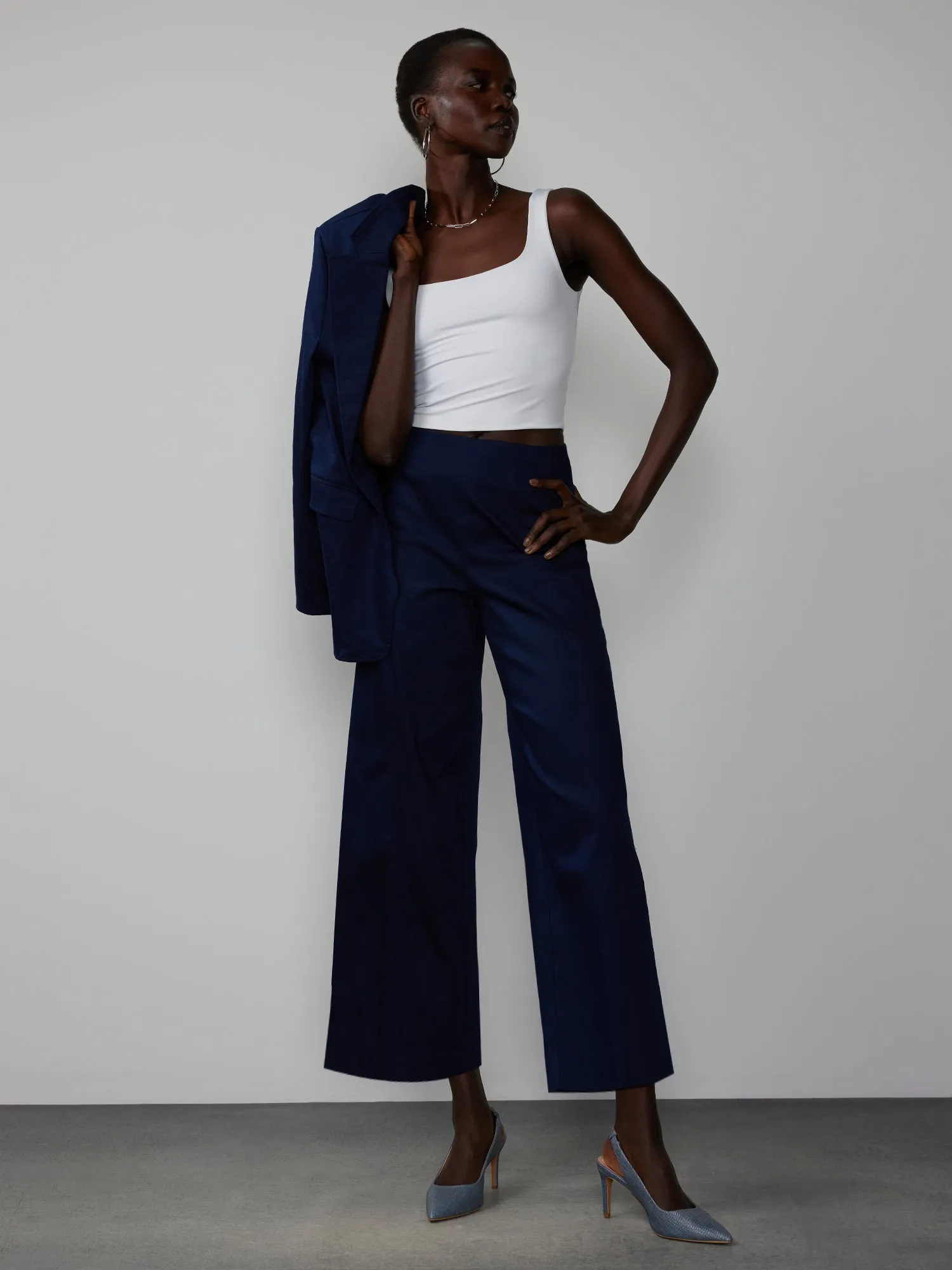 Petite Pull On Wide Leg Ankle Pant