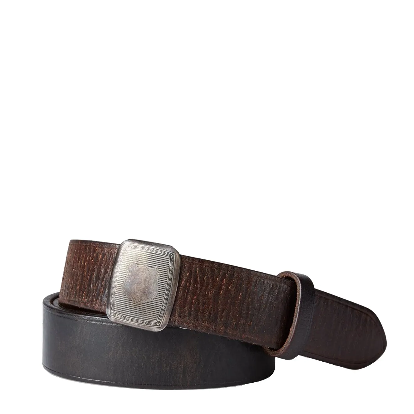 RRL by Ralph Lauren Vincennes Casual Tumbled Leather Belt Black