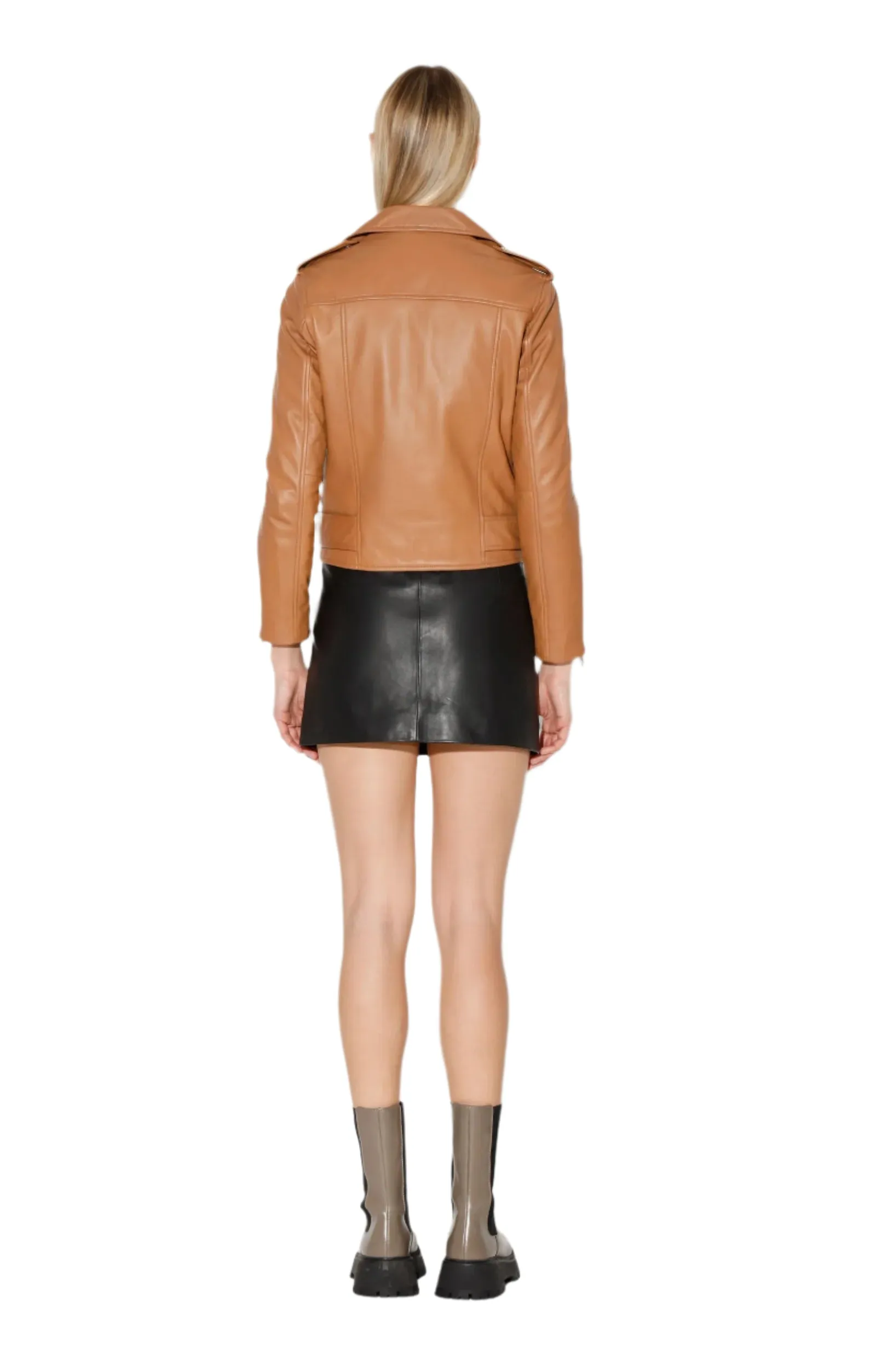 Walter Baker Allison Leather Jacket in Camel
